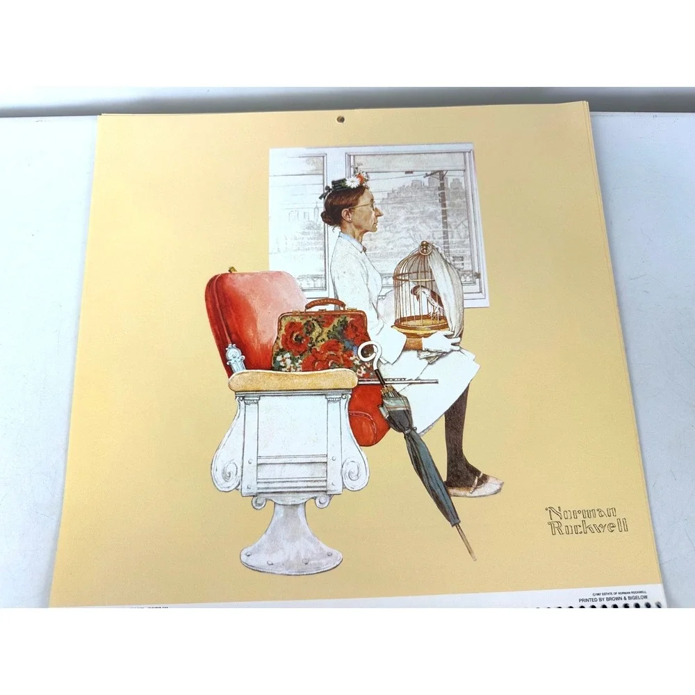 Vintage Norman Rockwell Wall Calendar 1991 Art Work 11x11 USA Hoyle products